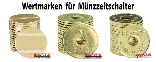 Wertmarken für Münzzeitschalter