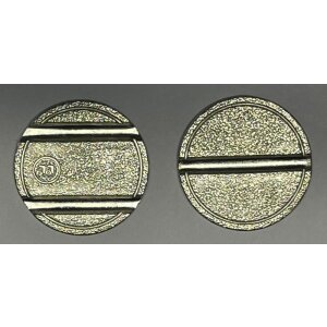 Tokens with 1+2 grooves, 24mm x 2mm, 100 pieces