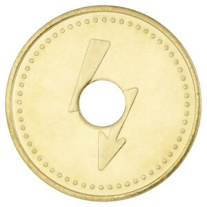 26mm token with embossing flash, 50 pieces