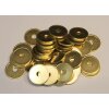 metal brass token 26mm x  2,3mm, with hole, 100 pieces